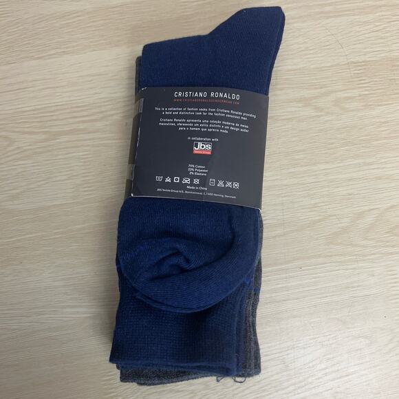 Cristiano Ronaldo Mens Crew Socks 3 Pack Multicolor Stripe Size 7-12.5 - Picture 3 of 4